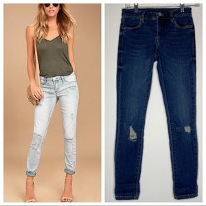 Blank NYC Spray On Distressed Skinny Jeans in Dark Wash